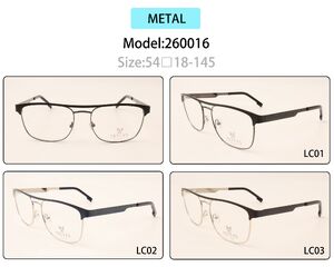 Metal eyeglasses frame for men with spring hinges 260016 (item in stock)