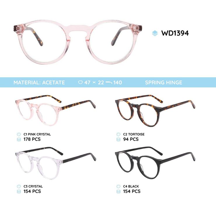 Plastic acetate eyeglasses frame for women WD1394