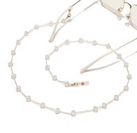 Металлическая нескользящая цепочка золотого цвета, с натуральным камнем опал, для очков и масок GL1530