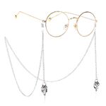 Металлическая нескользящая цепочка серебряного цвета, с подвеской в виде полого клюва, для очков и масок GL211