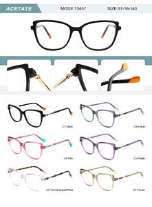 Plastic acetate frame for women with spring hinges 13457-DA
