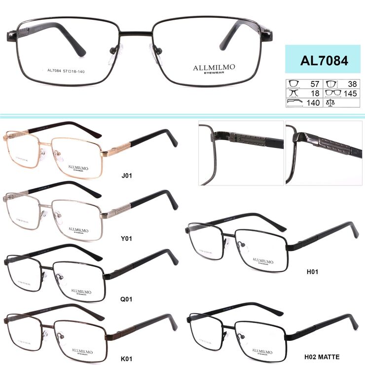 Metal eyeglass frame, material steel Allmilmo AL7084