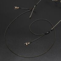 Black-colored metal non-slip chain, with pendant perfume bottle, for glasses and masks GL670