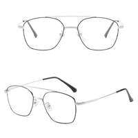 Metal eyeglasses V8612 with blue ray cut protection, diopters from 0.00 to -6.00, not centered 