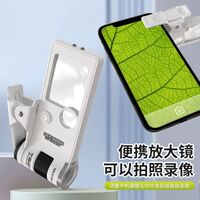 Portable pocket magnifier with backlight and UV light 5803, size: 37*30 mm, magnification: 3X, 10X, 80X