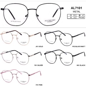 Metal eyeglass frame, material steel Allmilmo AL7101