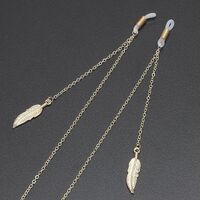 Металлическая нескользящая цепочка, c листом, для очков и масок GL352