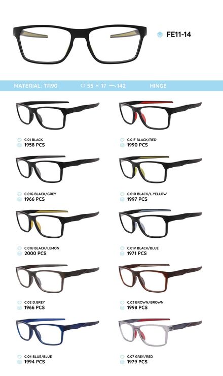 TR90 plastic eyeglasses frame for men FE11-14