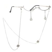 Metal non-slip chain, with rhinestone ball and star, for glasses and masks GL266