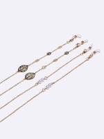 Set of two gold and silver glasses chain with natural stones GM133