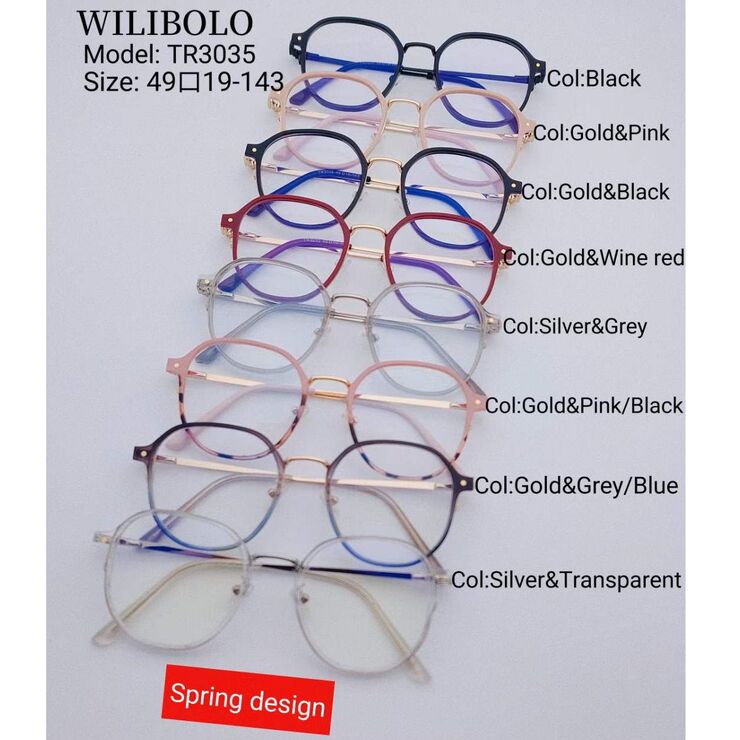 Metal + TR90 ultrathin women's frames with spring hinges Wilibolo TR3035