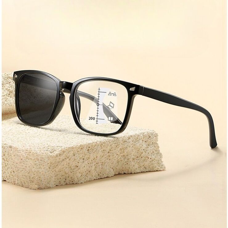 Photochromic plastic glasses for reading multi-focus, with protection Blue Cut and flex hinges, diopters from +1.00 to +4.00, KY8082变色多焦点