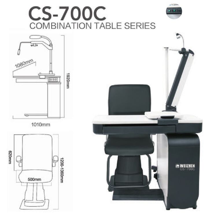 Ophthalmologist workstation, combined table + chair CS-700C, tabletop 950*460 mm