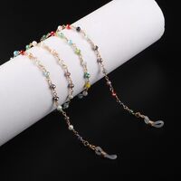 Gold metal non-slip chain, with colored beads, for glasses and masks GL965