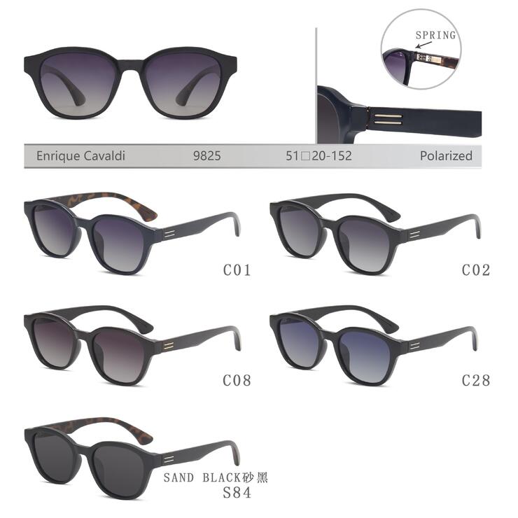 Polarized plastic sunglasses with spring hinges Enrique Cavaldi EC9825