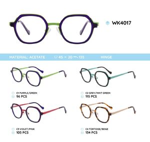 Acetate plastic frames for kids, with spring hinges WK4017