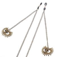 Bronze-colored metal non-slip chain, with owl pendant, for glasses and masks GL204