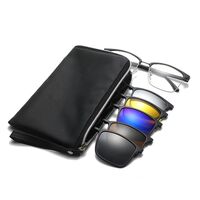 TR90/PC plastic frame + 5 polarized sun protection magnet clip-on set + leather bag El Dorado EL2372A