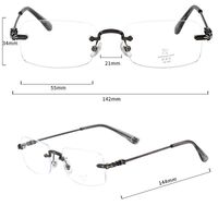 Rimless metal frames with Blue Ray Cut lenses MAMO H5609