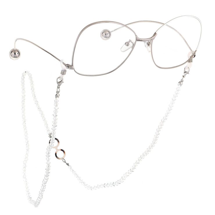 Metal non-slip chain, with crystal, for glasses and masks GL685