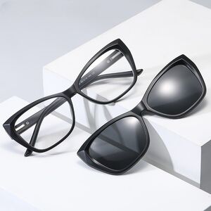 Оправа пластиковая с флексом + поляризационная солнцезащитная насадка (клипон) на магните El Dorado EL2349D