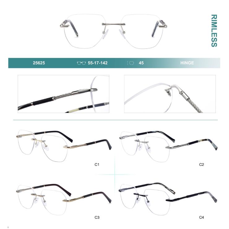 Rimless metal frames for glasses Big City 25625