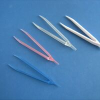 Tweezers, length 9.1 cm, for working with contact lenses, assorted colors QZ-5, order from 200 pieces