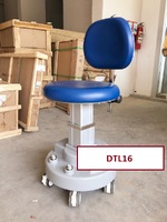 Хирургический табурет, стул-кресло операционный вращающийся на колесиках с подъемником для кабинета офтальмолога DTL16 с подлокотниками
