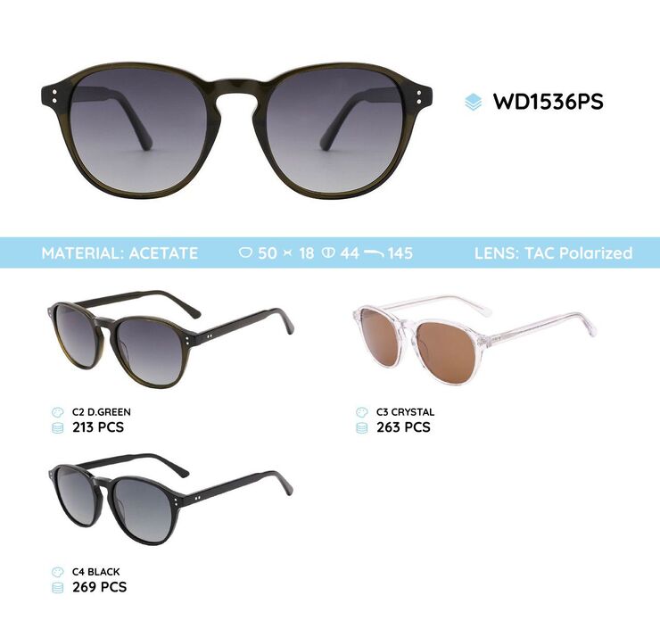 Plastic acetate frame polarized sunglasses WD1536PS