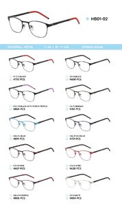 Металлическая оправа с дужками из материала TR-90 HB01-02