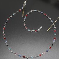 Metal non-slip chain, with glass beads, for glasses and masks GL335