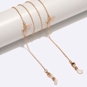 Металлическая нескользящая цепочка золотого цвета, с белой бабочкой, для очков и масок GL1577