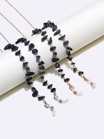 Gold and silver metal non-slip chains, with black stone, for glasses and masks GM130