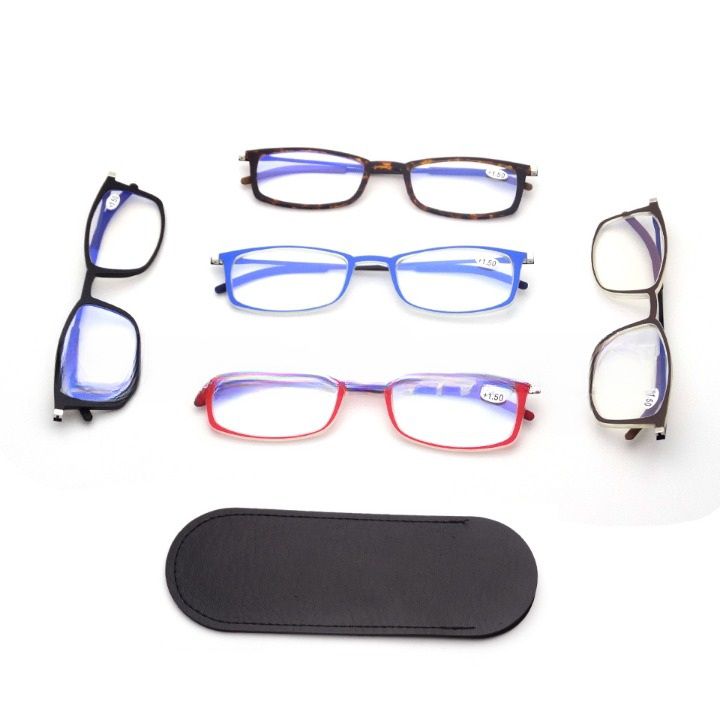 Plastic reading glasses with case 6012-皮套, diopters from +1,00 to +3.50 RMC=62-64