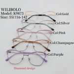 Оправа металлическая ультратонкая женская со стразами Wilibolo K9873