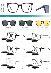 Plastic acetate frame with flex hinges + polarized clip-on Big City F3011S