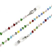 Metal non-slip chain, with colorful triangular crystal, for glasses and masks GS037