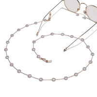 Golden glasses chain with pearls GL1405