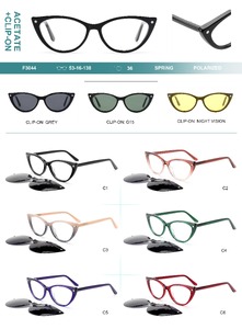 Plastic acetate frame with spring hinges + polarized clip-on Big City F3044S