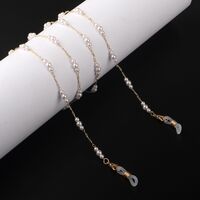 Gold-colored metal non-slip chain, with large and small pearl, for glasses and masks GL975
