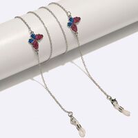 Gold-colored metal non-slip chain, with butterfly, for glasses and masks GL1580