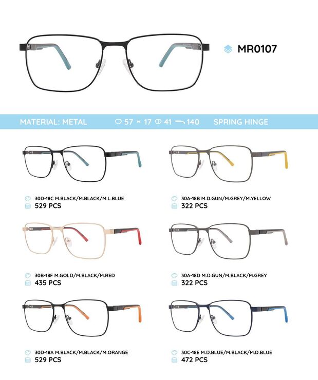 Металлическая оправа с дужками из пластика TR-90 MR0107