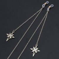 Metal non-slip chain, with a cross and star pendant, for glasses and masks GL446