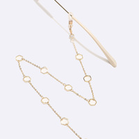 Gold-colored metal non-slip chain, with flower, star, for glasses and masks GL1519