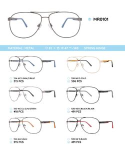 Металлическая оправа с дужками из пластика TR-90 с флексом MR0101