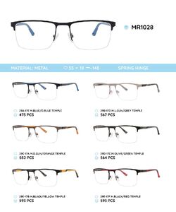 Металлическая оправа с дужками из материала TR-90 со встроенным флексом MR1028