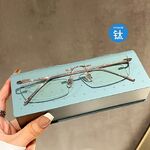 Rimless reading metal titanium ultralight glasses with Blue Ray Cut protection KY0632-D, diopters from 0.00 to +4.00