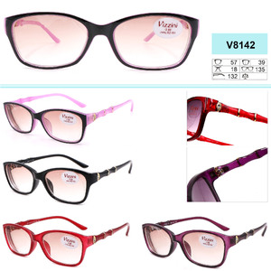 Очки в пластиковой оправе VIZZINI V8142 диоптрии -1,00 до -8,00 (шаг 0,5) с цветными линзами,стразы