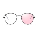 Photochromic metal eyeglasses for reading V6004 with pink lenses, diopters from 0.00 to -6.00, not centered 