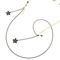 Металлическая нескользящая цепочка черного цвета, с подвеской в виде цветка, для очков и масок GL368